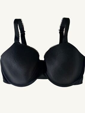 Paramour Black Molded Underwire Bra Lace Trim 40G